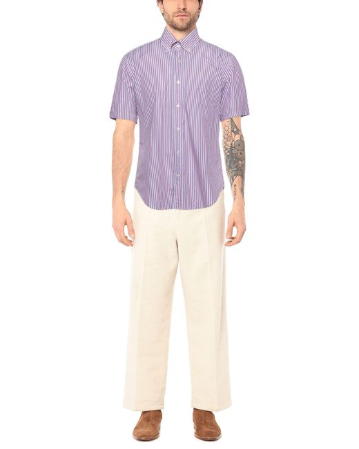 Caliban Purple Shirt Cotton for men