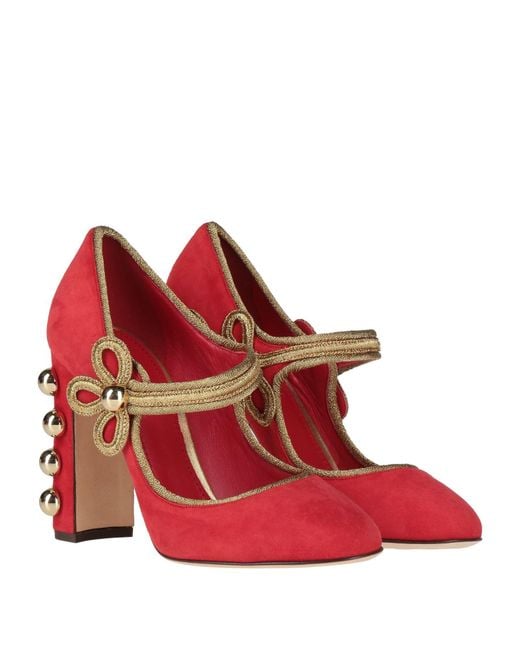 Dolce & Gabbana Red Pumps Leather, Textile Fibers
