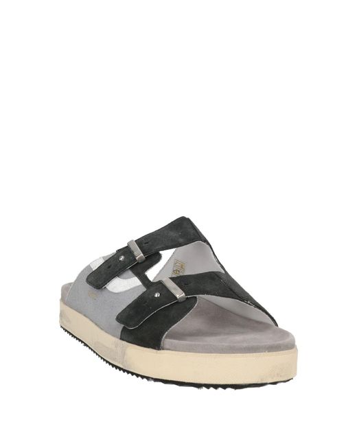 HIDNANDER White Sandals Leather, Textile Fibers for men