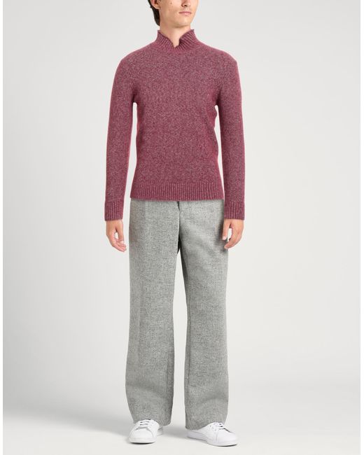 Kangra Red Burgundy Turtleneck Cotton, Alpaca Wool, Polyamide, Wool, Elastane for men