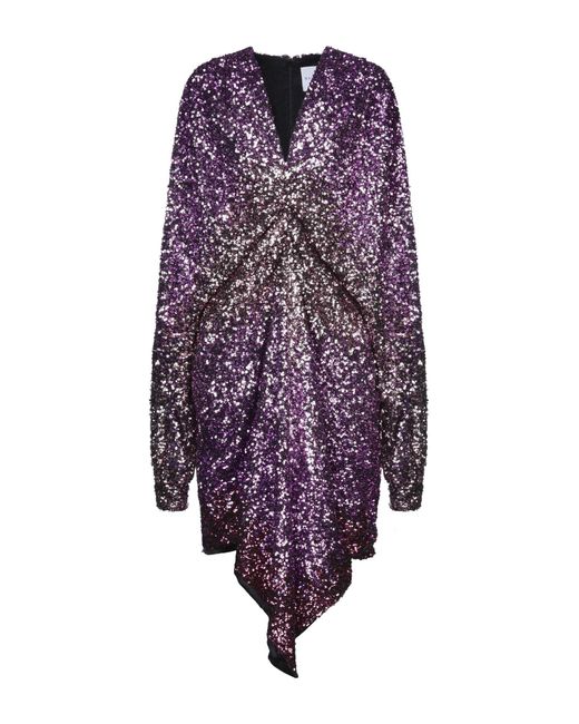 Halpern Purple Fuchsia Mini Dress Polyester