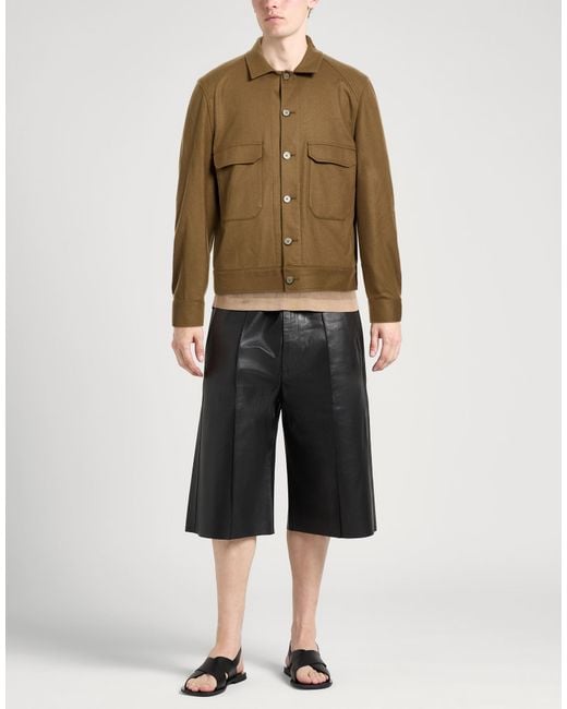 Santaniello Brown Jacket Wool, Polyamide, Virgin Wool, Elastane for men