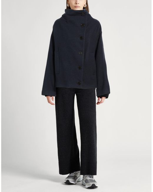 Alysi Blue Crème Midnight Coat Virgin Wool
