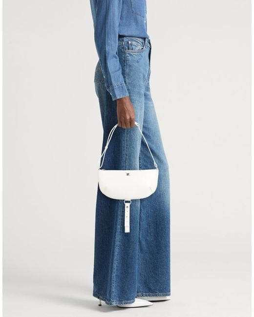 Courreges Women's White Shoulder Bag Leather
