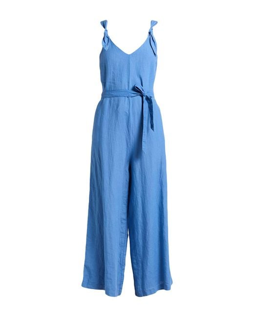 120% Lino Blue Jumpsuit Linen