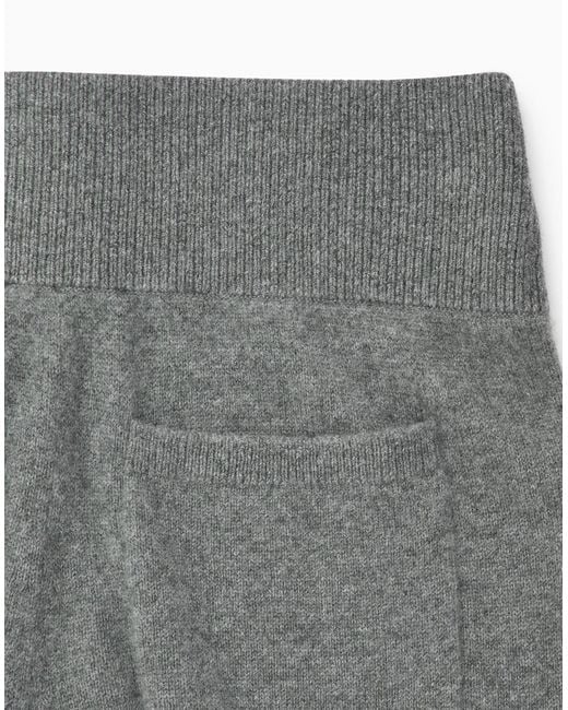 COS Gray Wide-leg Pure Cashmere Pants