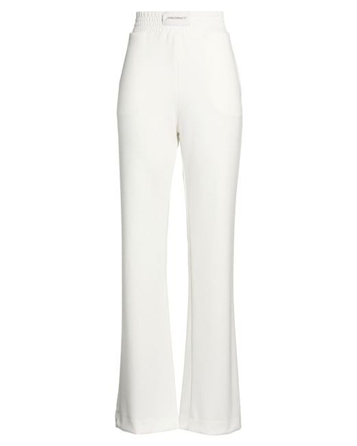 hinnominate White Pants Viscose, Polyester, Elastane