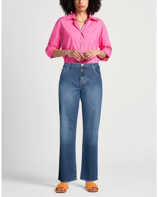 7 For All Mankind Blue Jeans Cotton, Elastane