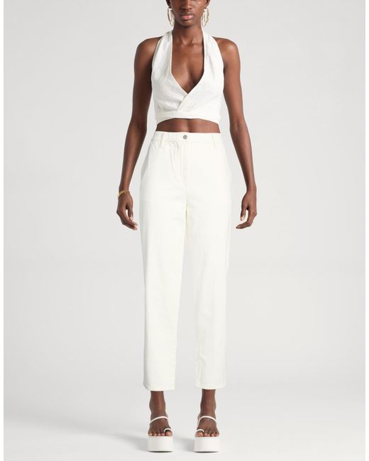 Eileen Fisher White Ivory Jeans Organic Cotton