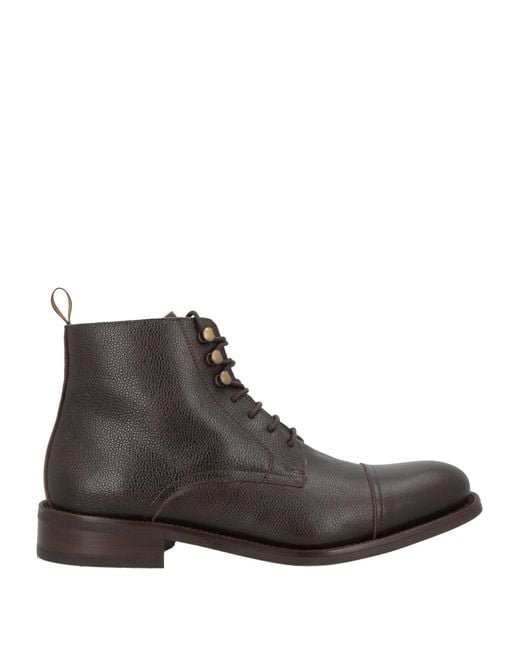 Hackett Men's Brown Dark Ankle Boots Leather