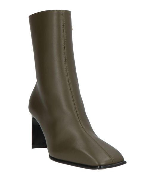 Ferragamo Green Khaki Ankle Boots Calfskin