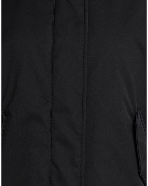 Herno Black Coat Polyester, Elastane, Viscose