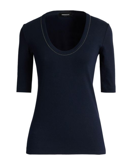 Fabiana Filippi Blue Midnight T-Shirt Cotton, Elastane, Ecobrass