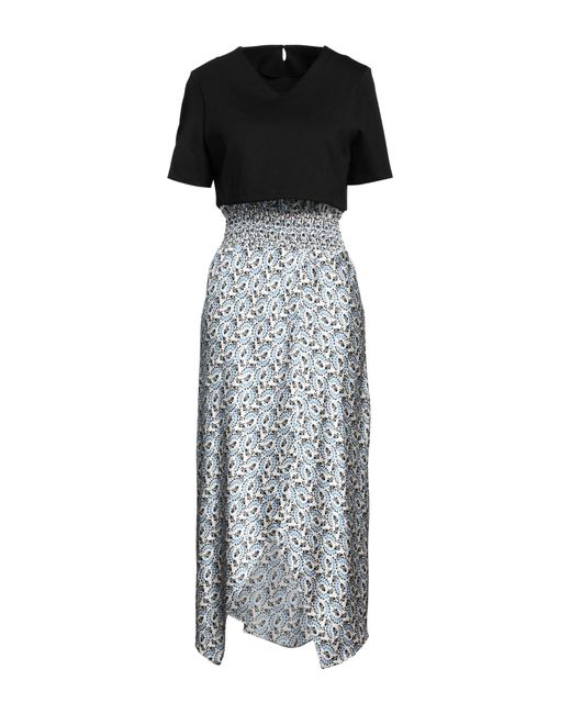 Maje Black Midi Dress Polyester, Viscose, Elastane