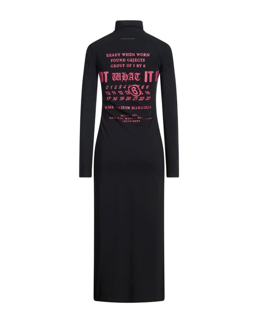 MM6 by Maison Margiela Black Midi Dress Polyamide, Elastane