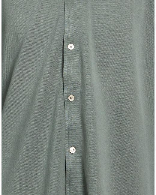 Fedeli Green Military Shirt Cotton for men