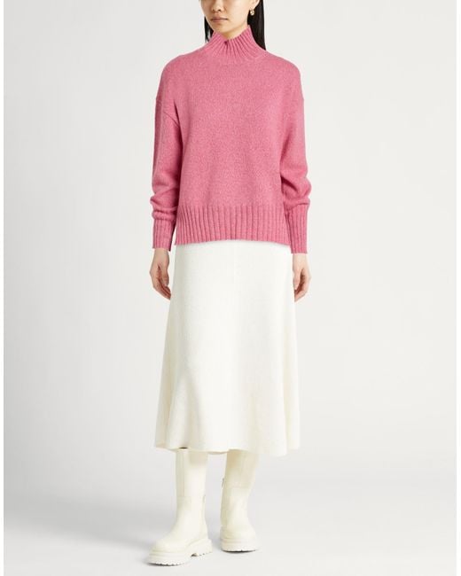 Peserico Pink Easy Turtleneck Wool, Cashmere, Polyester, Alpaca Wool, Virgin Wool