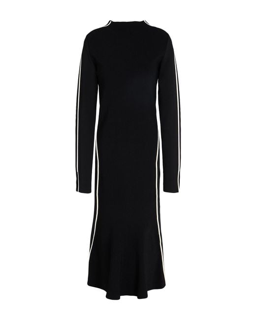 Sportmax Black Midi Dress Viscose, Polyamide, Polyester, Elastane