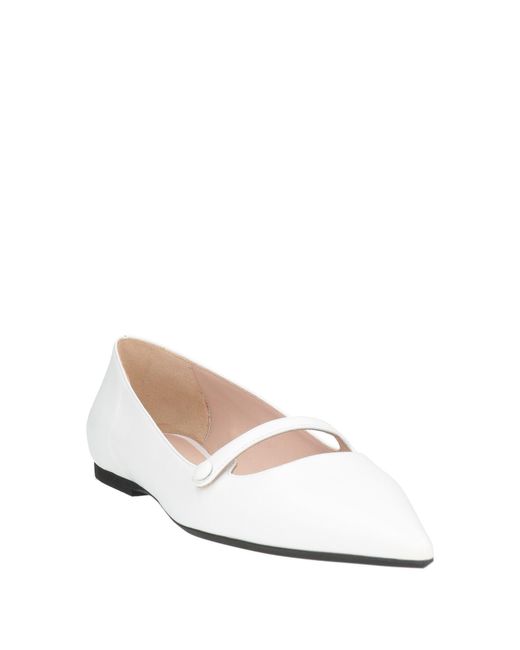 N°21 White Ballet Flats Leather
