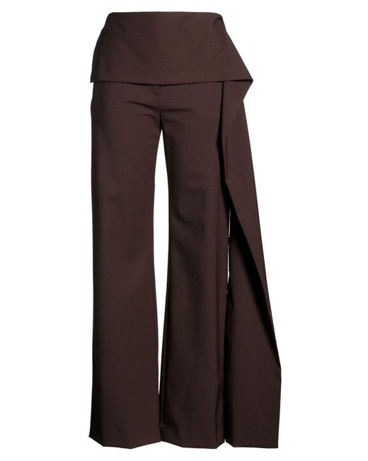 THE LATEST Brown Pants Polyester, Virgin Wool, Elastane