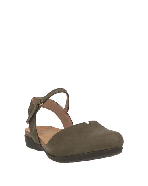 Dansko Metallic Military Ballet Flats Leather