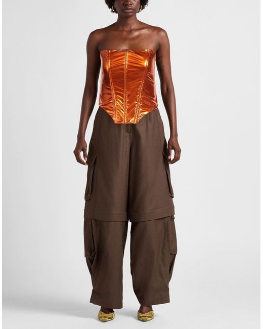 Patrizia Pepe Orange Top Polyurethane