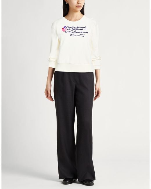 Emporio Armani White Cream Sweatshirt Cotton, Elastane