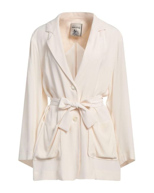 Semicouture White Blazer Acetate, Silk