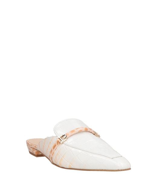 Zinda White Mules & Clogs