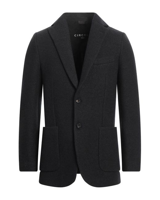 Circolo 1901 Black Charcoal Blazer Virgin Wool, Cashmere for men