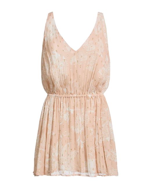 8pm Natural Conscious Blush Mini Dress Viscose, Metallic Fiber