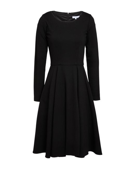 TROIS FLEURS Black Midi Dress Viscose, Polyamide, Elastane
