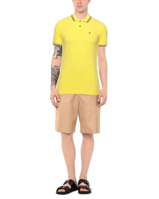Andrea Fenzi Yellow Polo Shirt Cotton for men
