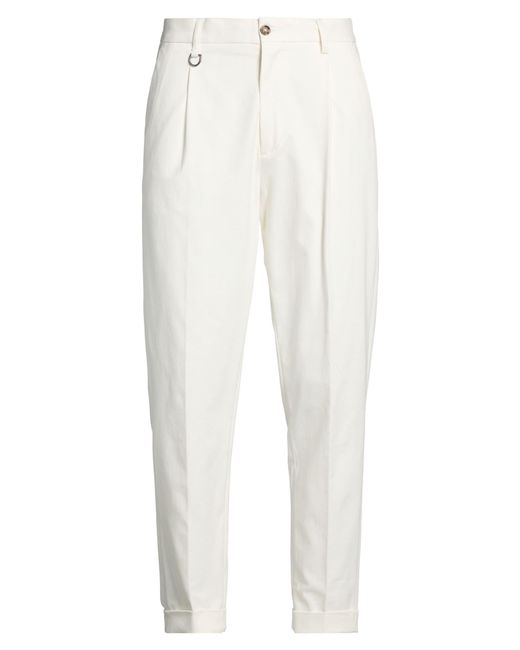 Paolo Pecora White Pants Cotton, Elastane for men