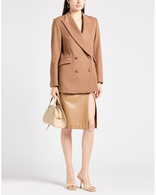 Ballantyne Brown Camel Blazer Polyester, Virgin Wool, Elastane