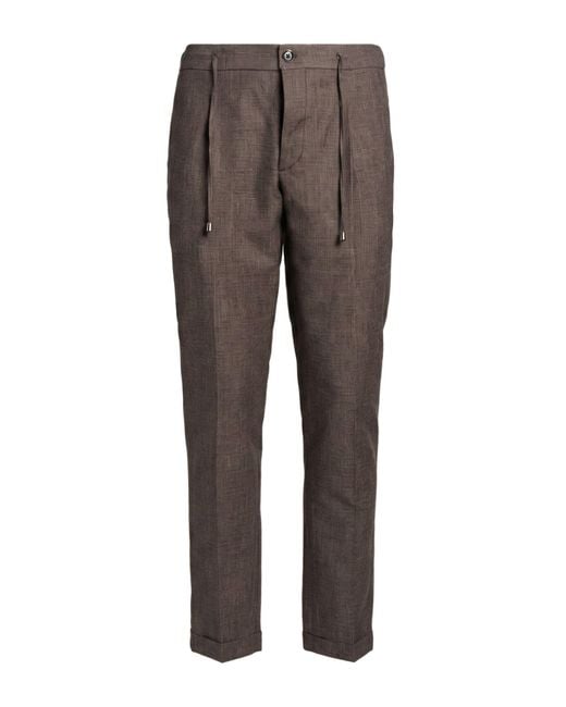 Luigi Borrelli Napoli Gray Pants Virgin Wool, Cotton for men