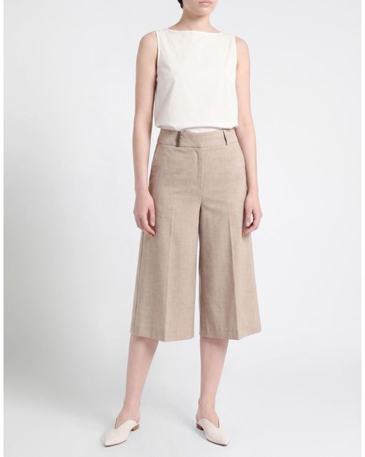 Peserico Natural Shorts & Bermuda Shorts Virgin Wool, Viscose, Polyamide, Elastane, Polyester