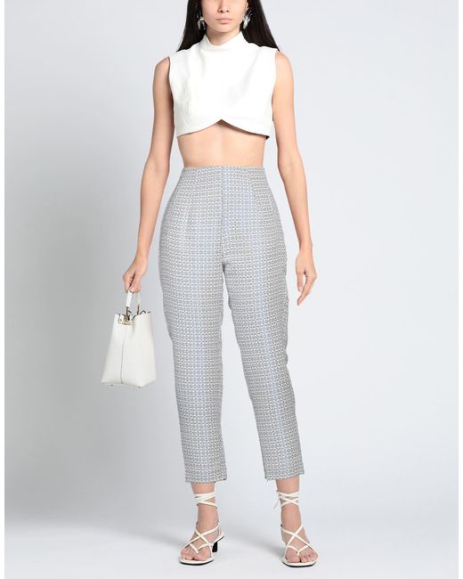 ALESSIA SANTI Gray Pants Polyester, Cotton