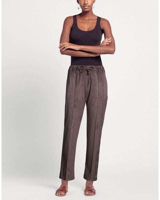 Purotatto Brown Pants Polyester, Elastane