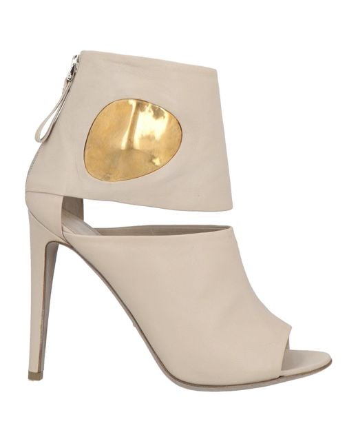 Sergio Rossi White Light Ankle Boots Leather