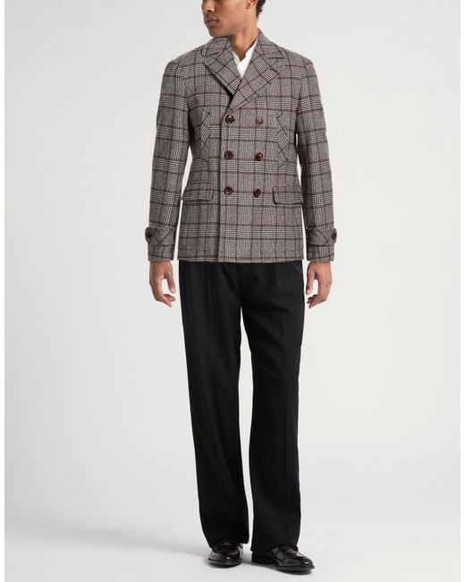 Domenico Tagliente Brown Blazer Polyester, Wool, Polyurea, Polyamide for men