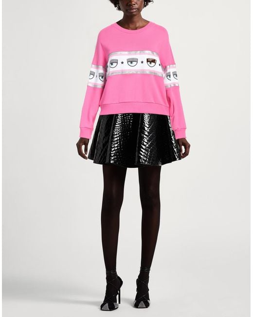 Chiara Ferragni Pink Fuchsia Sweatshirt Cotton