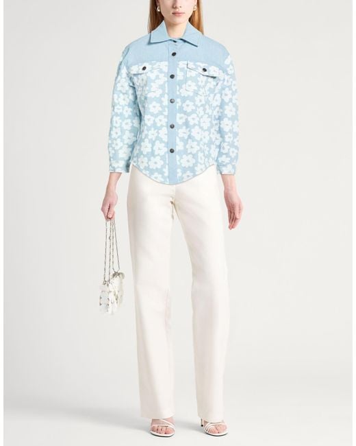 MSGM Blue Denim Outerwear