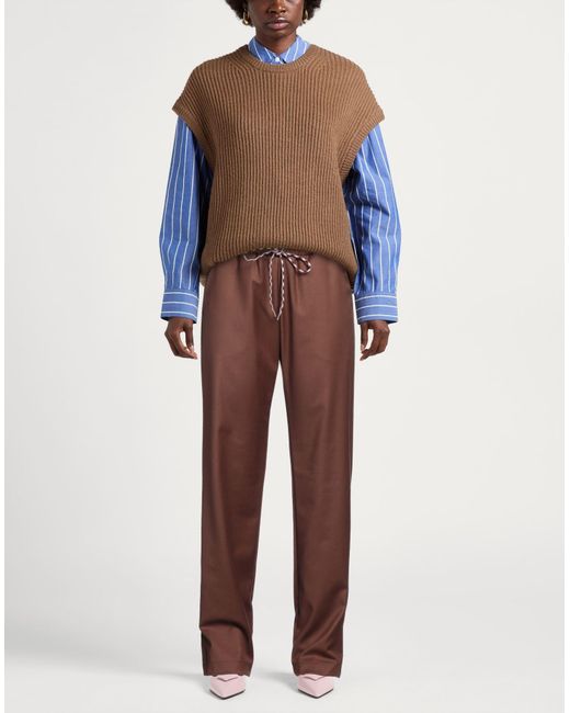 Gaelle Paris Brown Pants Polyester, Viscose, Elastane