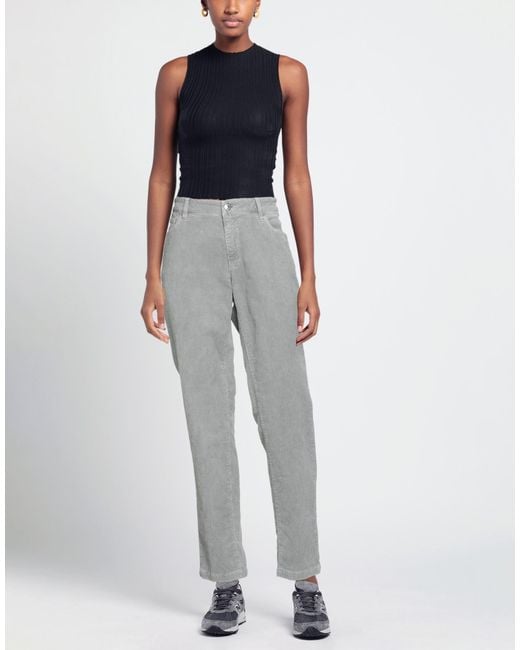 RAFFAELLO ROSSI Gray Pants Cotton, Elastane
