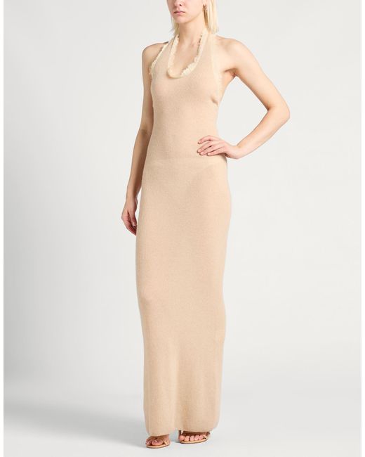 AYA MUSE White Sand Maxi Dress Merino Wool, Cashmere, Nylon
