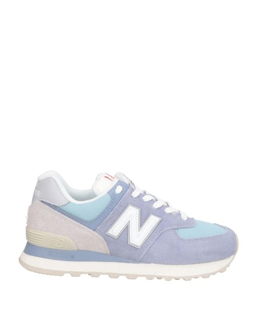New Balance Blue 574 Lilac Sneakers Leather, Textile Fibers