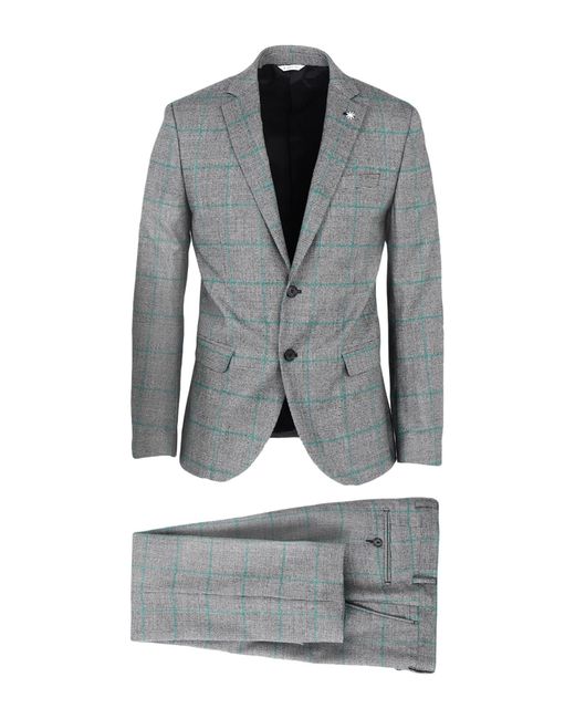 Manuel Ritz Gray Suit Virgin Wool, Polyester, Elastane for men