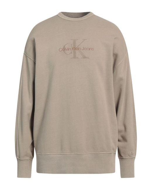 Calvin Klein Gray Sweatshirt Cotton for men