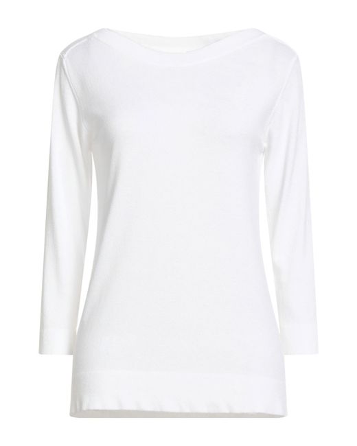 Vicario Cinque White Sweater Viscose, Polyester